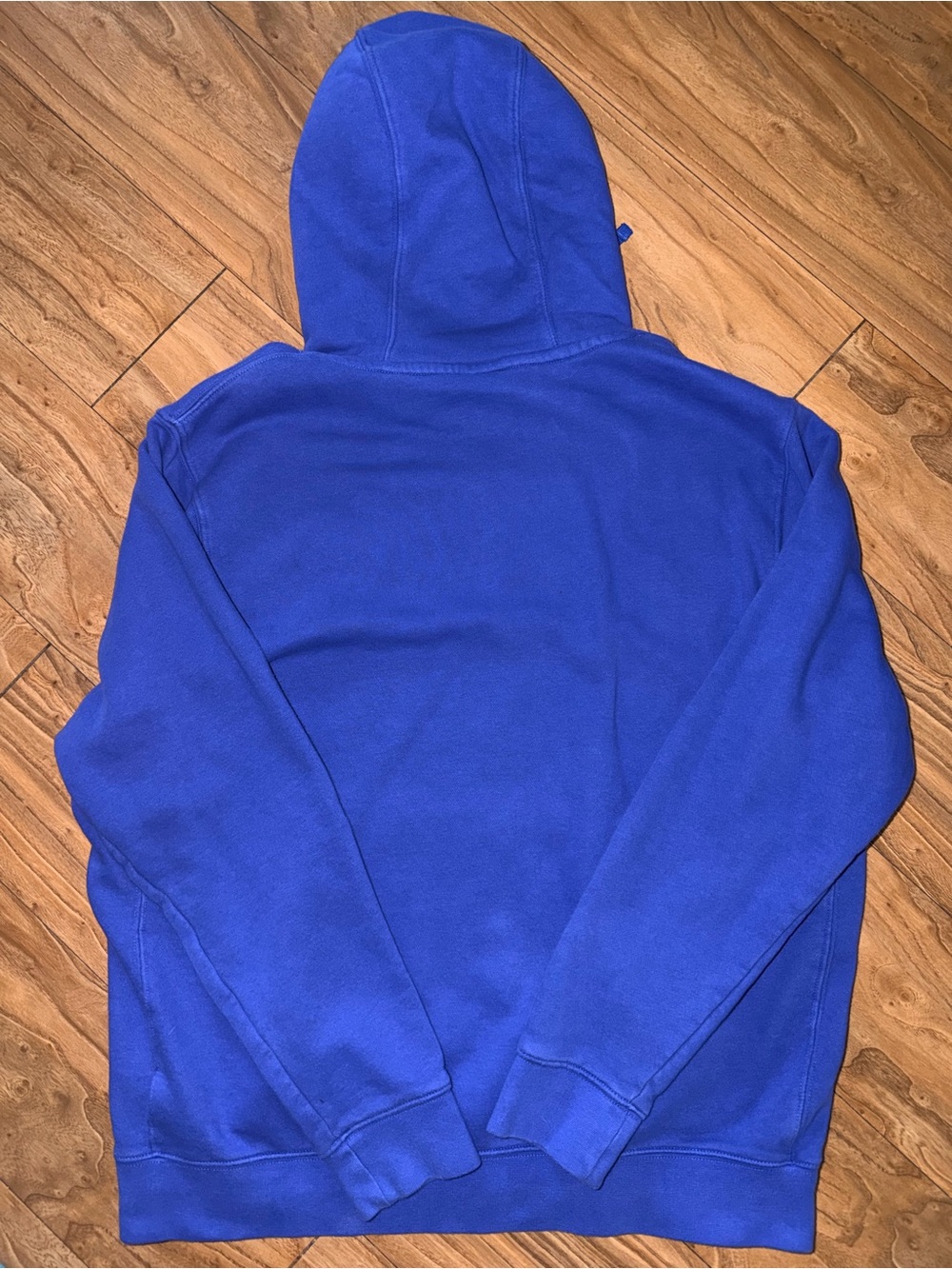 Nike Men’s Blue Crewneck Hoodie with White Swoosh - Picture 2 of 7